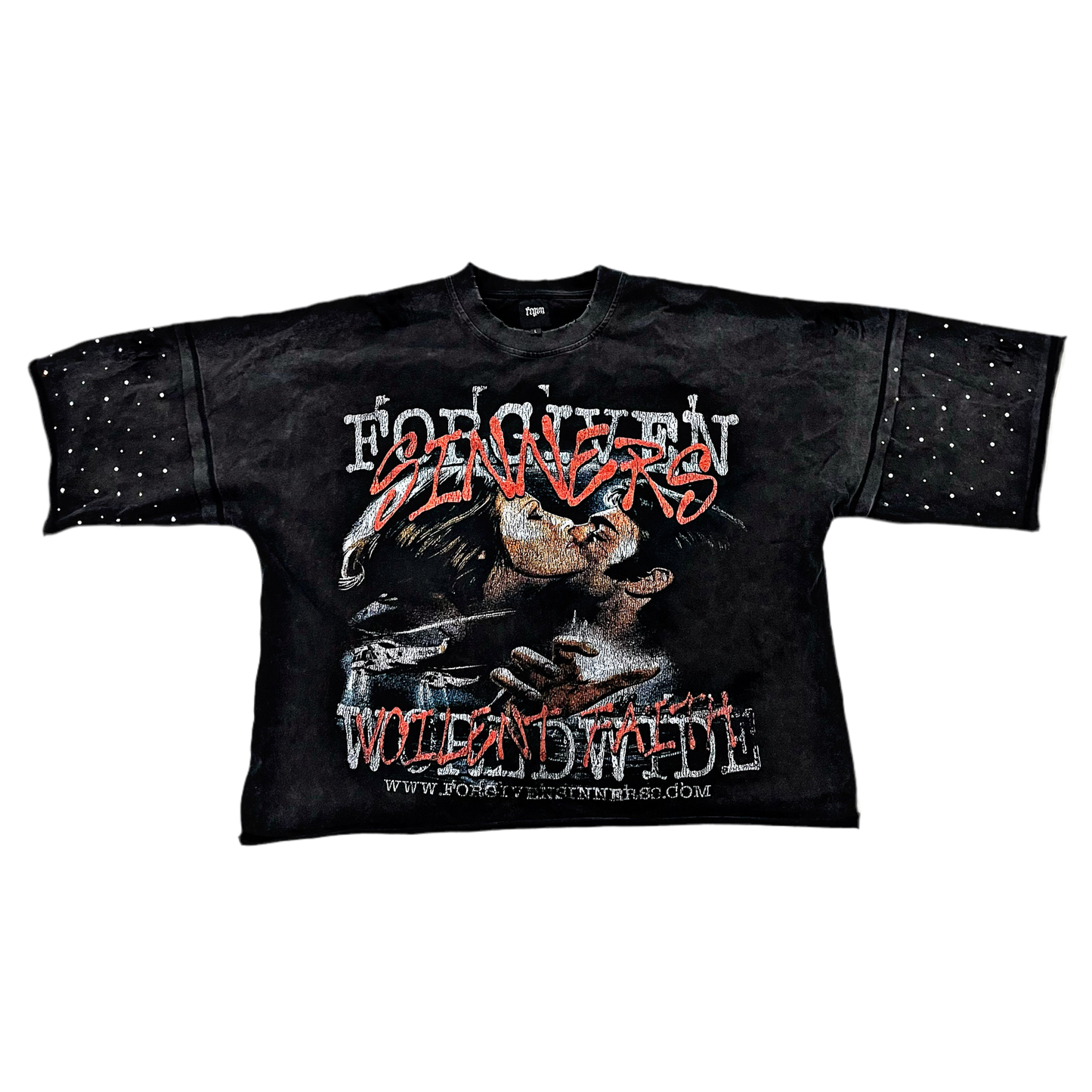 “Captive” Studded Distressed Tee